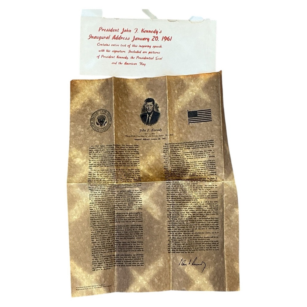 President John F Kennedy Inaugural Address 1961 Parchment Replica‎ with Seal